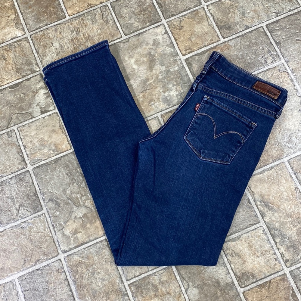 Levi’s Slight Curve Modern Rise Straight Leg Jeans, Size 27 Dark Wash